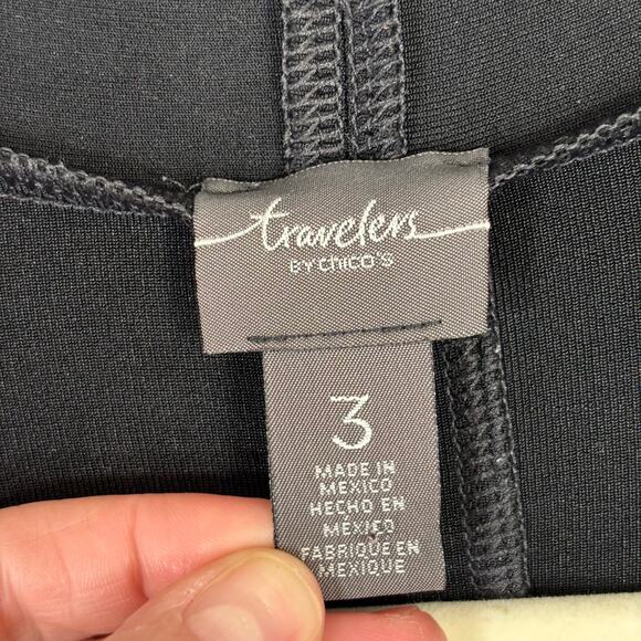 Chicos Travelers Cardigan XL 3 Open Slinky Hi Lo Asymmetric Acetate Tunic Flowy* - Picture 4 of 12